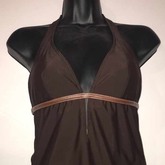 VICTORIA’S SECRET brown 1-piece w/leather piping - Picture 5 of 8